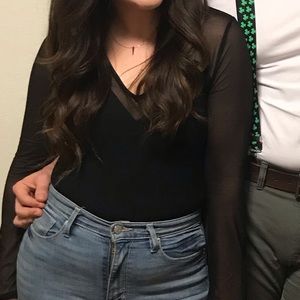 Medium mesh sleeve bodysuit express